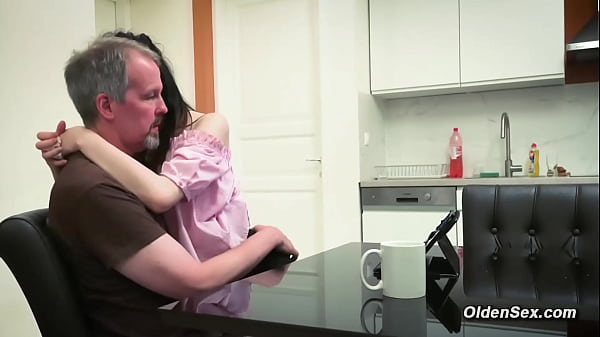 Skinny brunette teen stepdaughter Vera V seduces her stepdad Steve Steel and takes off his pants and sucks dick then he pounds her tight pussy