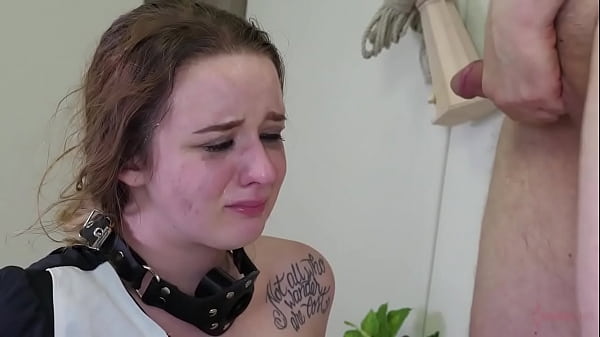 Pretty BDSM fetish teen Jessica Kay deep throats her masters cock after hard anal