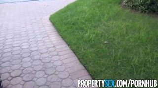 PropertySex – Real estate agent busted watching porn movies gets horny
